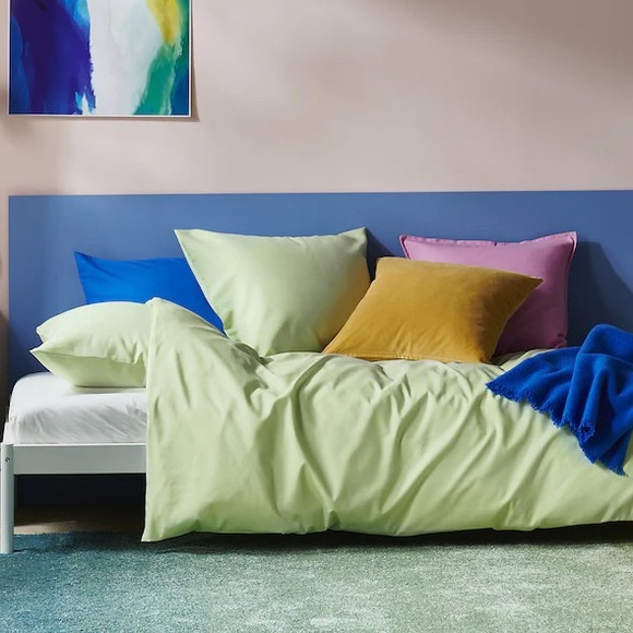 PILTANDVINGE Duvet cover and pillowcase, light green, Twin - Picture 2 of 6